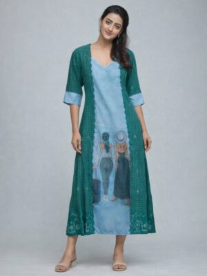 Jamdani and Quirky Fusion Dress in BAISAKHI Series.