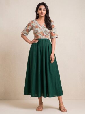 Floral linen dress